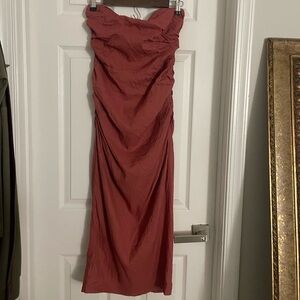 Anthropologie Strapless Coral Dress